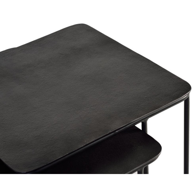 Lot De 2 Tables Basses Fer Noir 62x62x86cm