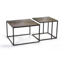 Set Of 2 Bronze Iron Coffee Tables 62x62x86cm