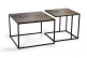 Set di 2 tavolini in ferro bronzo 62x62x86cm