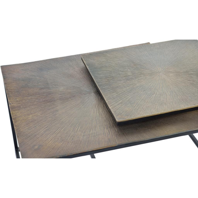Lot De 2 Tables Basses Fer Bronze 62x62x86cm