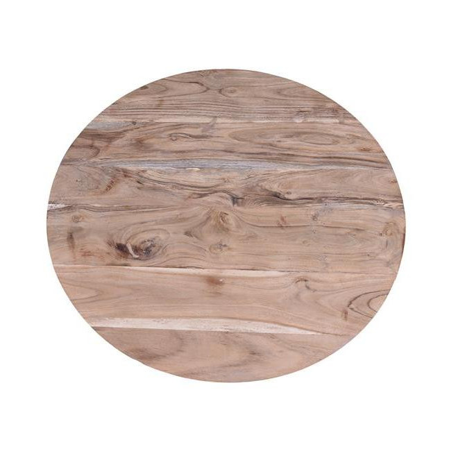 Lot De 2 Tables Basses Bois, Métal Marron 76x76x67cm