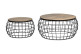 Set di 2 tavolini in metallo marrone 76x76x67cm