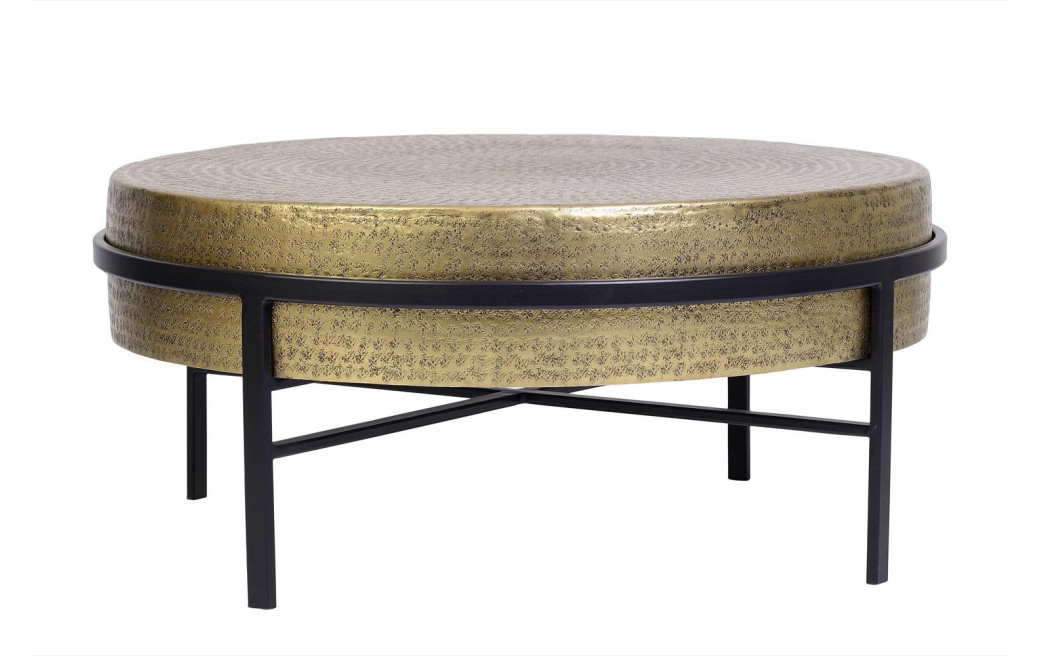 Table Basse Bronze, Fer Or 82x82x37cm