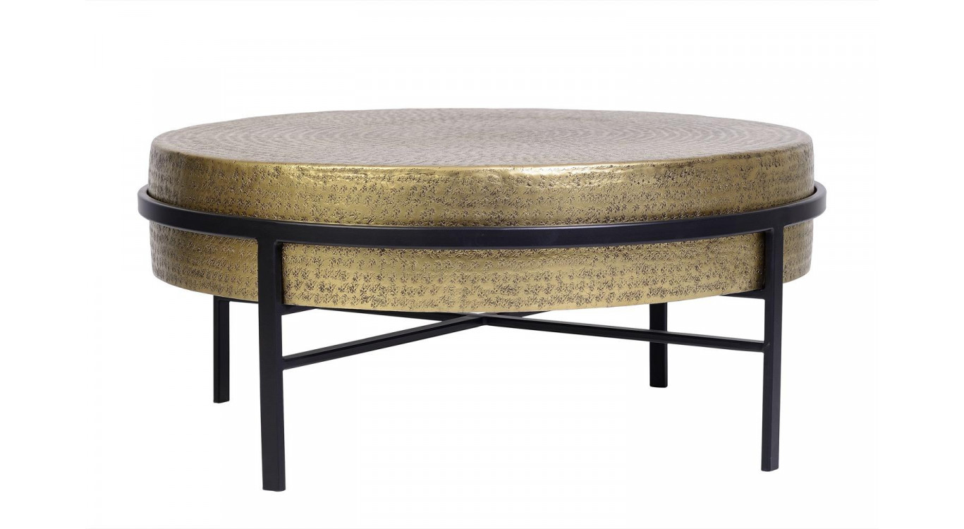 Table Basse Bronze, Fer Or 82x82x37cm