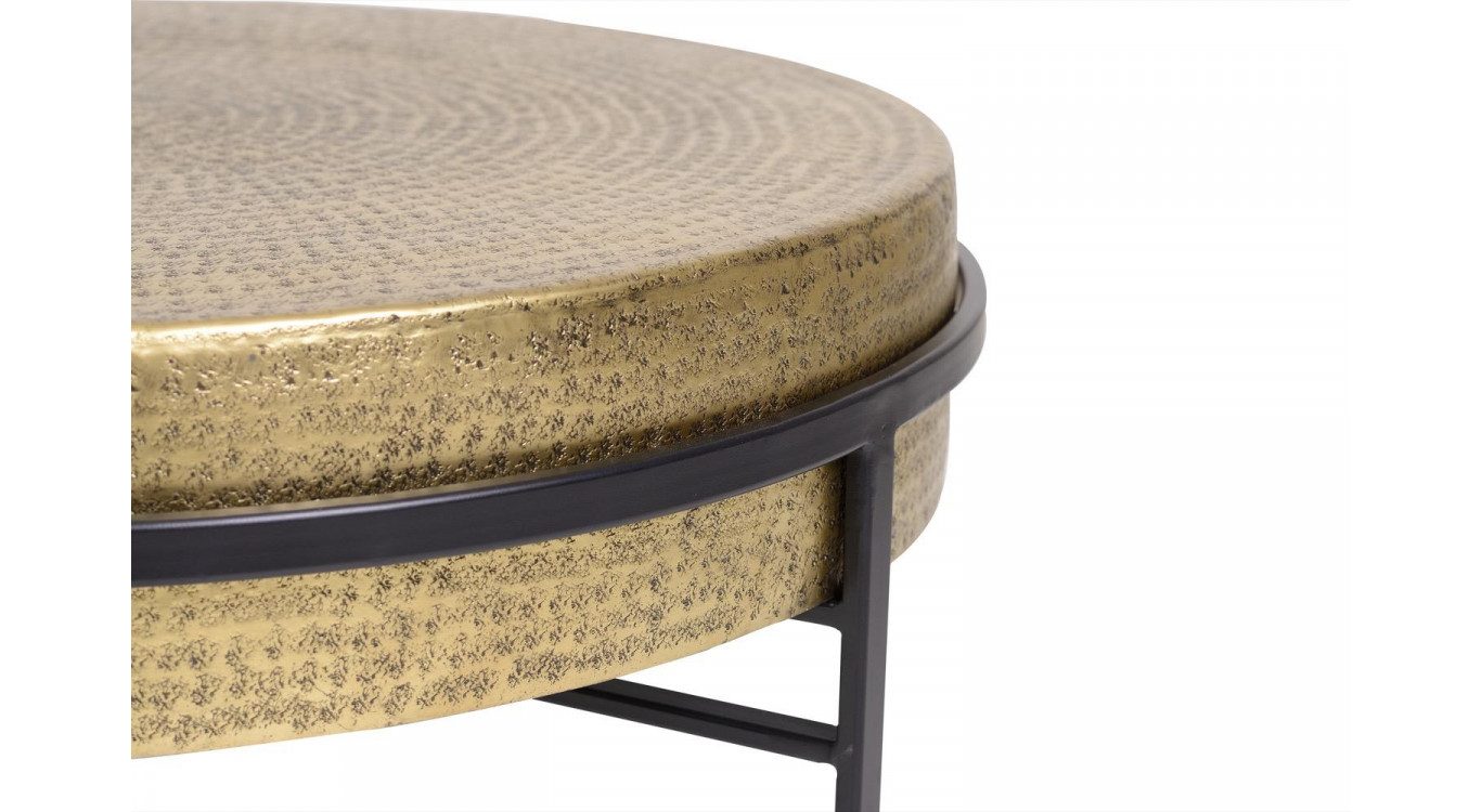 Table Basse Bronze, Fer Or 82x82x37cm