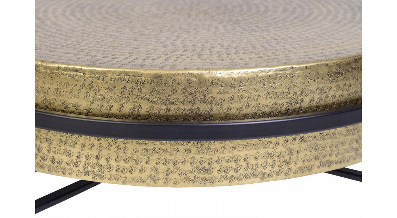 Table Basse Bronze, Fer Or 82x82x37cm