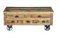 Table Basse 5 Tiroirs Bois, Métal Marron 110x70x42cm