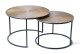Set di 2 tavoli bassi in ferro e bronzo 70x70x89cm