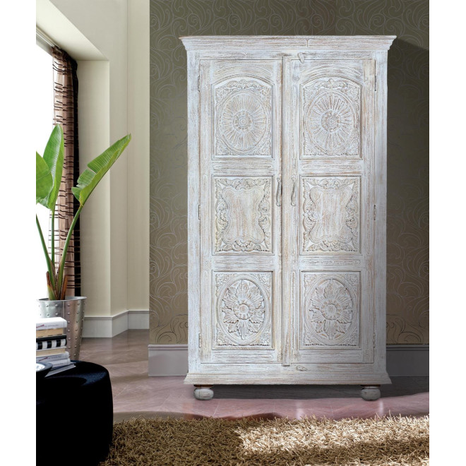 Armoire Bois Blanc 114x60x200cm