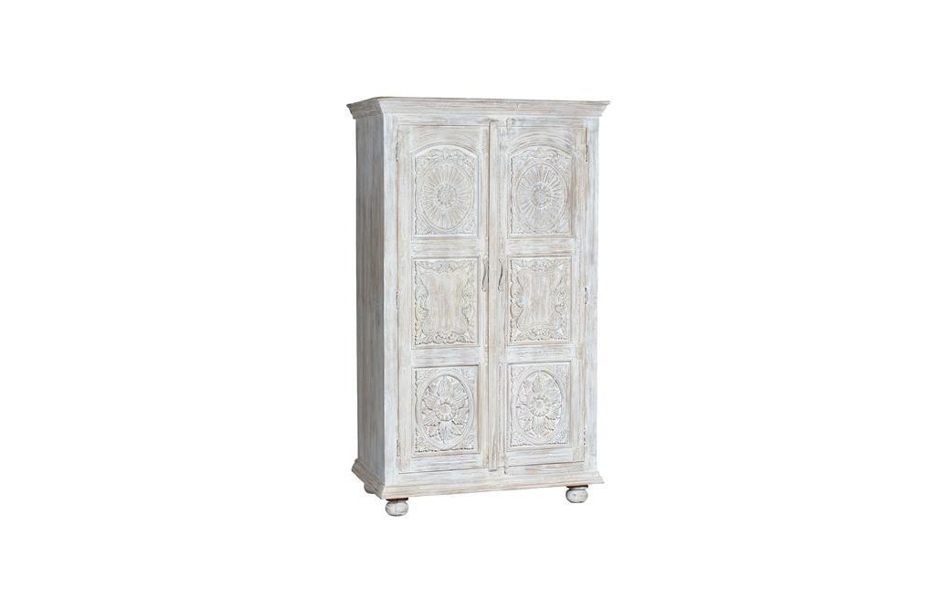 Armoire Bois Blanc 114x60x200cm