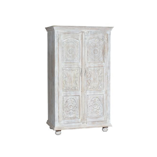Armoire Bois Blanc 114x60x200cm