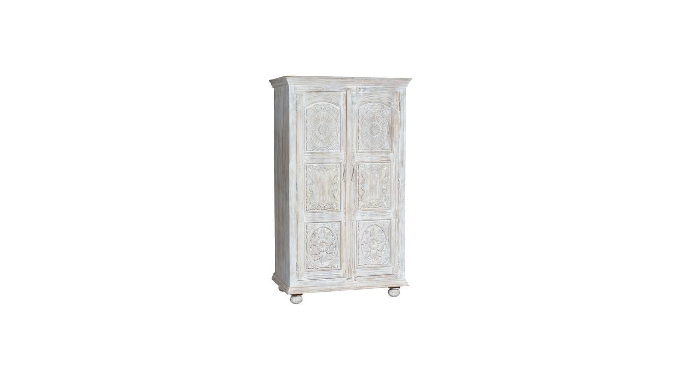 Armoire Bois Blanc 114x60x200cm