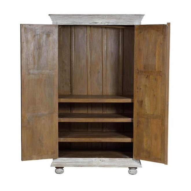 Armoire Bois Blanc 114x60x200cm