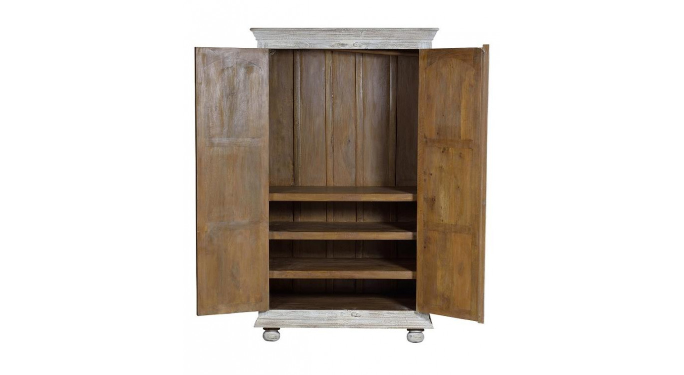 Armoire Bois Blanc 114x60x200cm