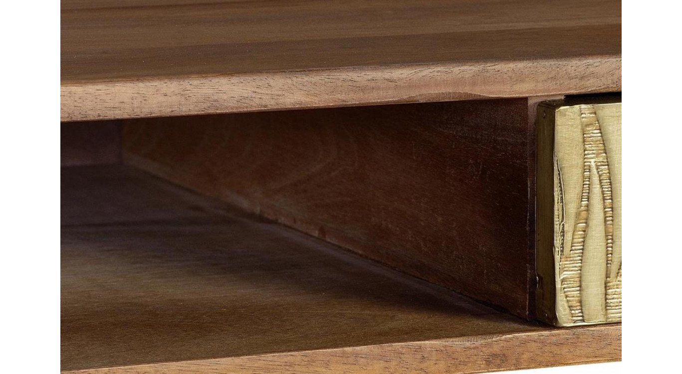 Konsole mit 2 Schubladen Holz, Bronze Braun 130x50x76cm