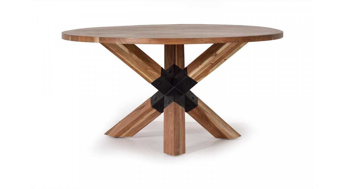 Esstisch Holz, Eisen Braun 120x120x76cm