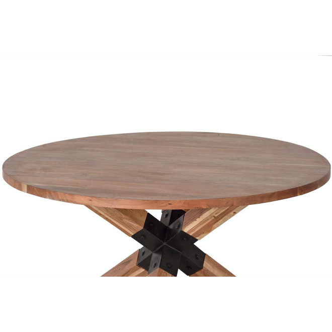 Esstisch Holz, Eisen Braun 120x120x76cm