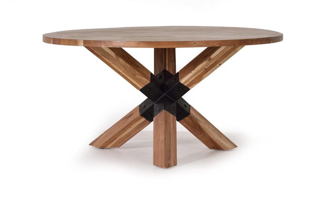 Esstisch Holz, Eisen Braun 150x150x76cm