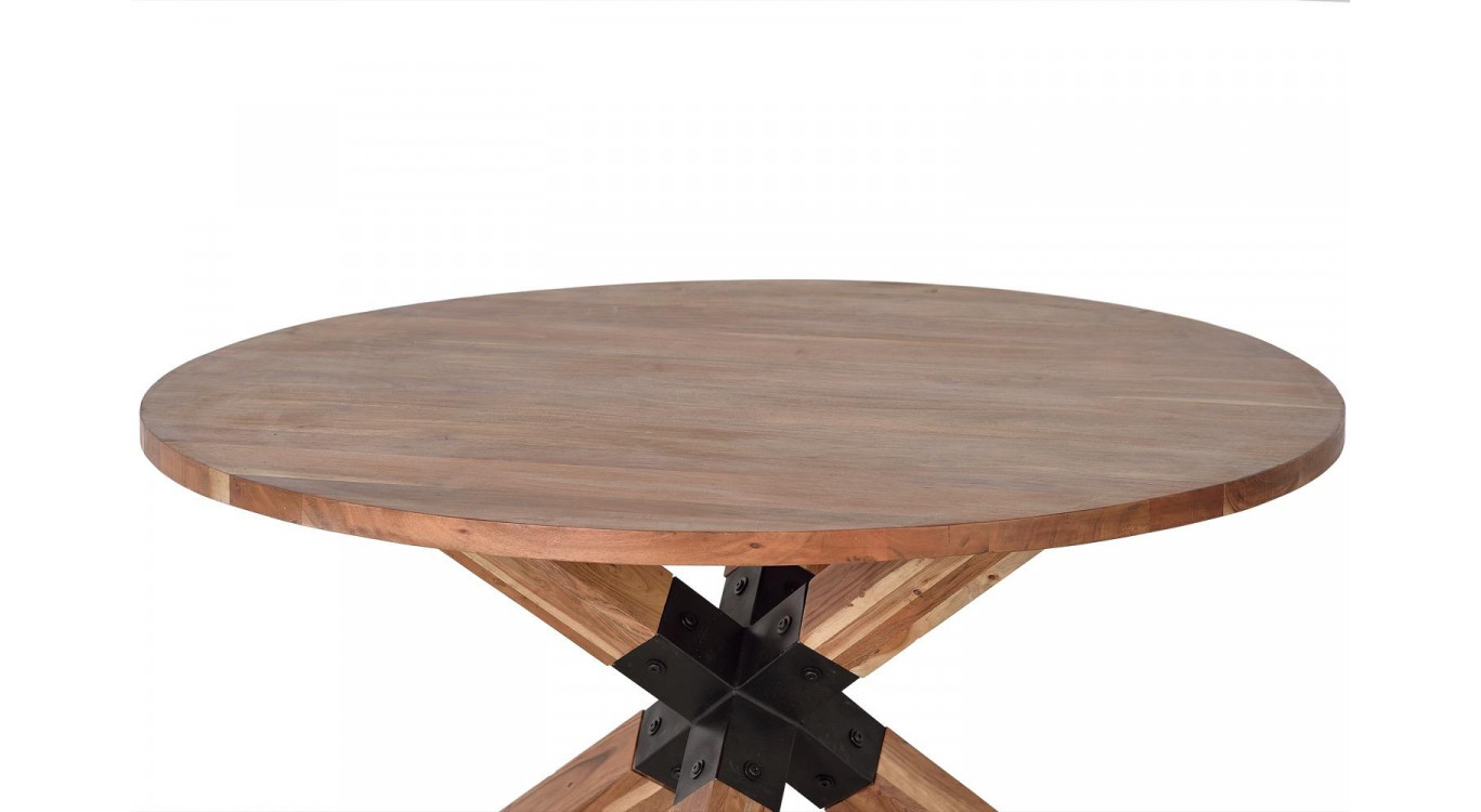 Esstisch Holz, Eisen Braun 150x150x76cm