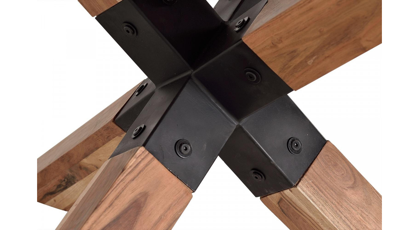 Esstisch Holz, Eisen Braun 150x150x76cm