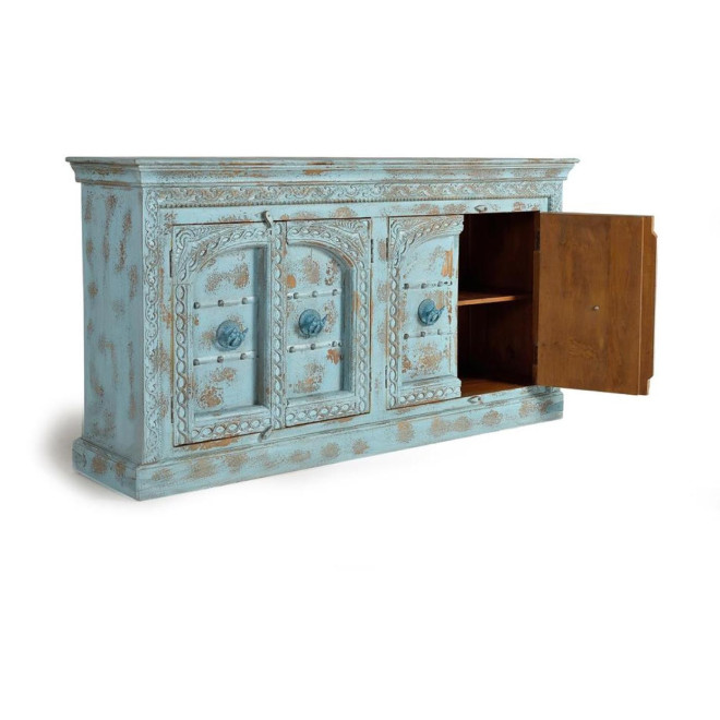 Holztruhe Blau 190x45x100cm