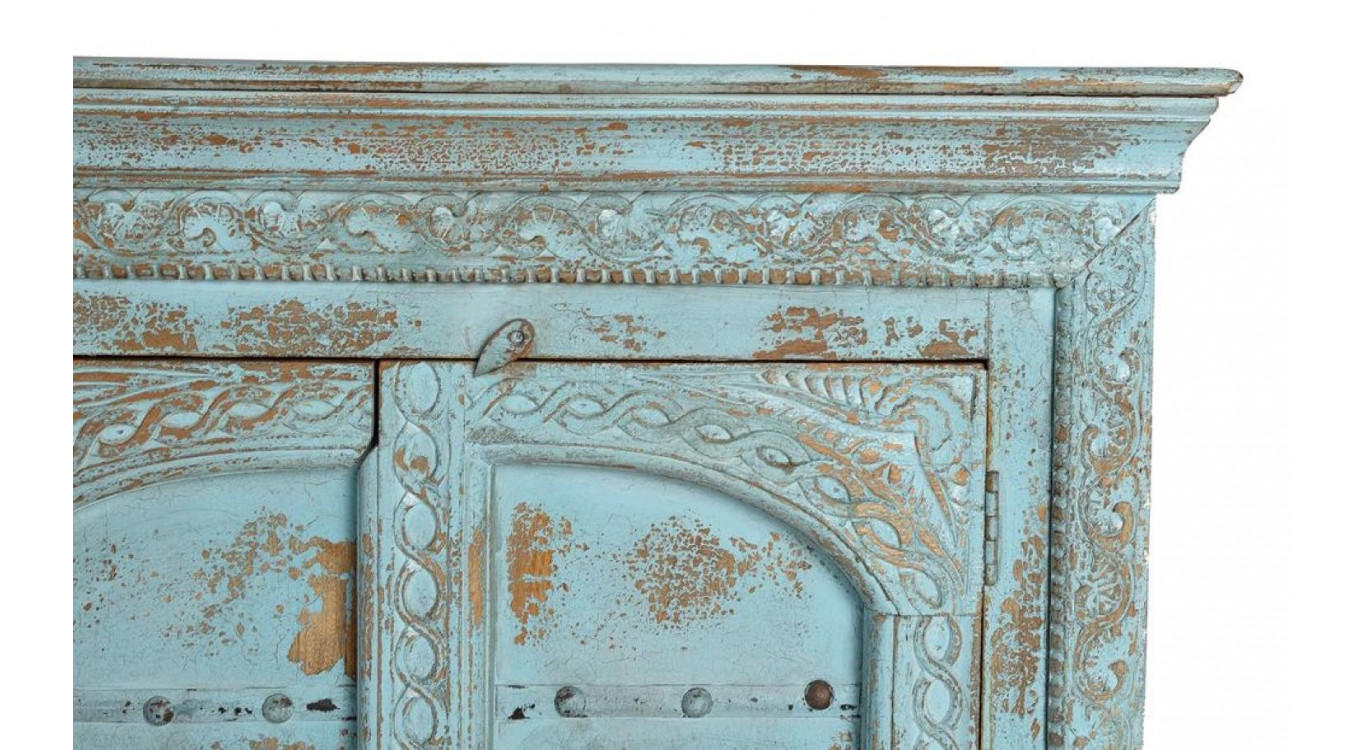 Holztruhe Blau 190x45x100cm