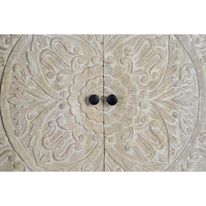 Truhe Holz, Eisen Weiß 170x39x90cm