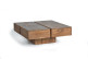 Couchtisch Holz, Eisen Braun 80x80x30cm