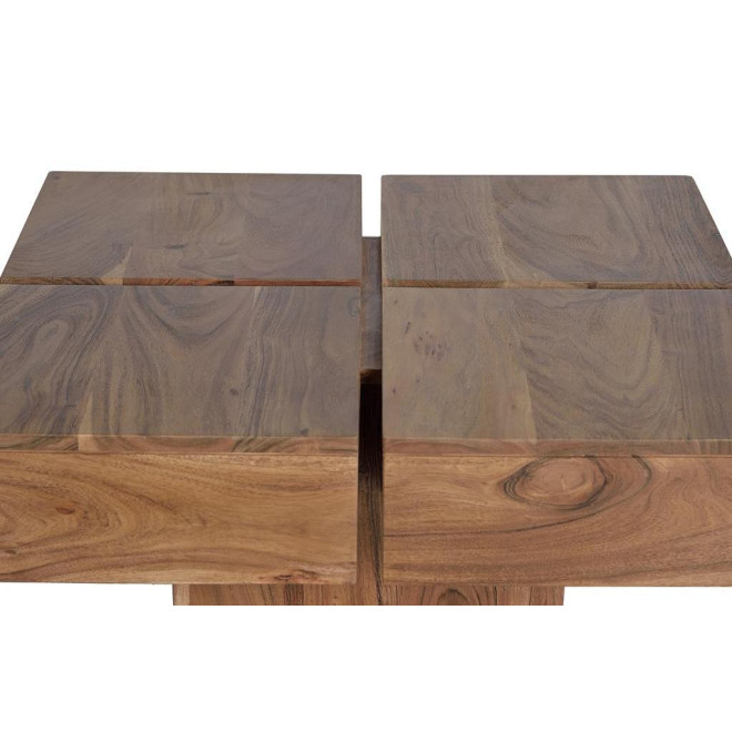 Couchtisch Holz, Eisen Braun 80x80x30cm