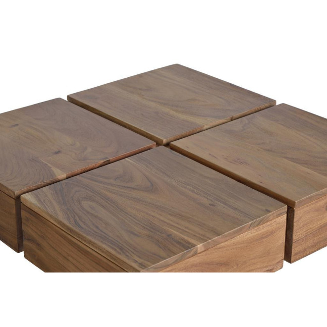 Couchtisch Holz, Eisen Braun 80x80x30cm