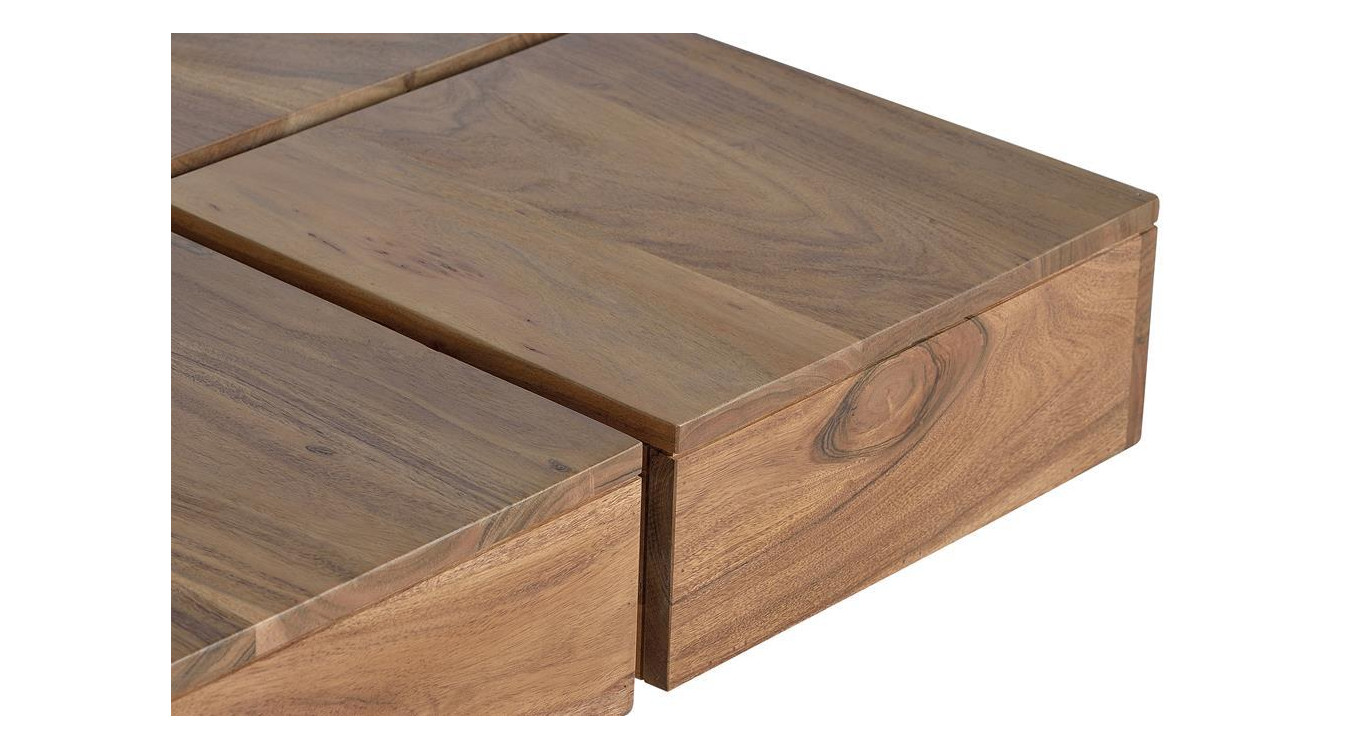 Couchtisch Holz, Eisen Braun 80x80x30cm