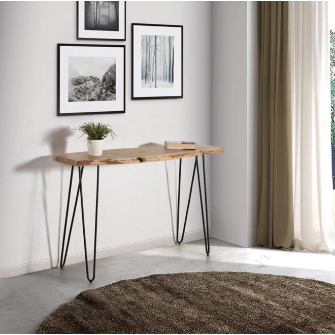 Console Bois, Fer Marron 120x35x76cm