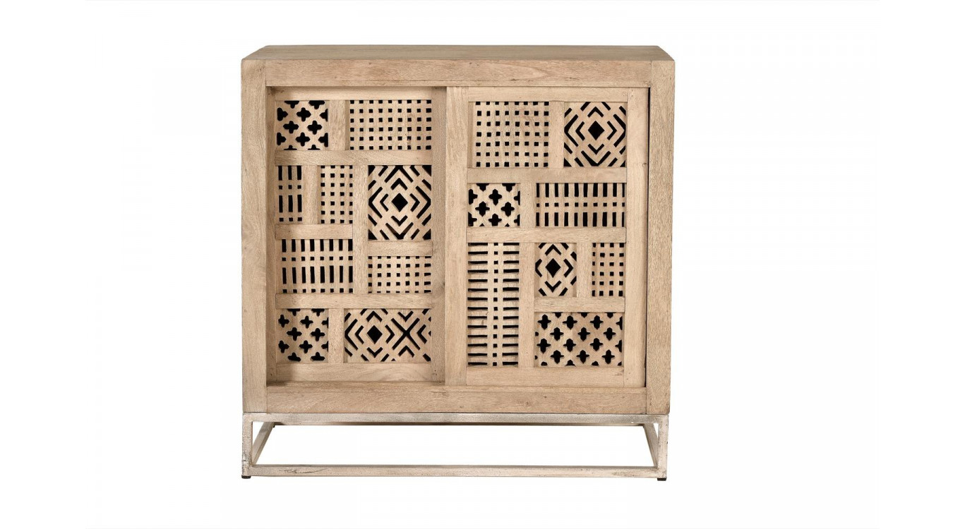 Buffet Bois, Fer Marron 90x40x90cm