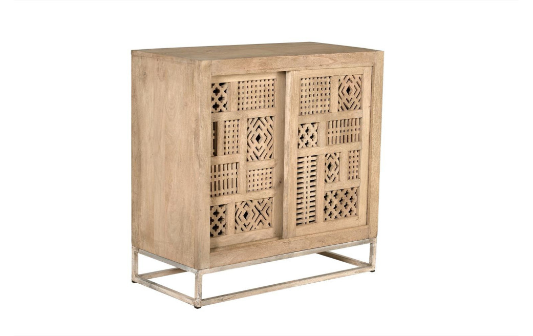 Buffet Bois, Fer Marron 90x40x90cm