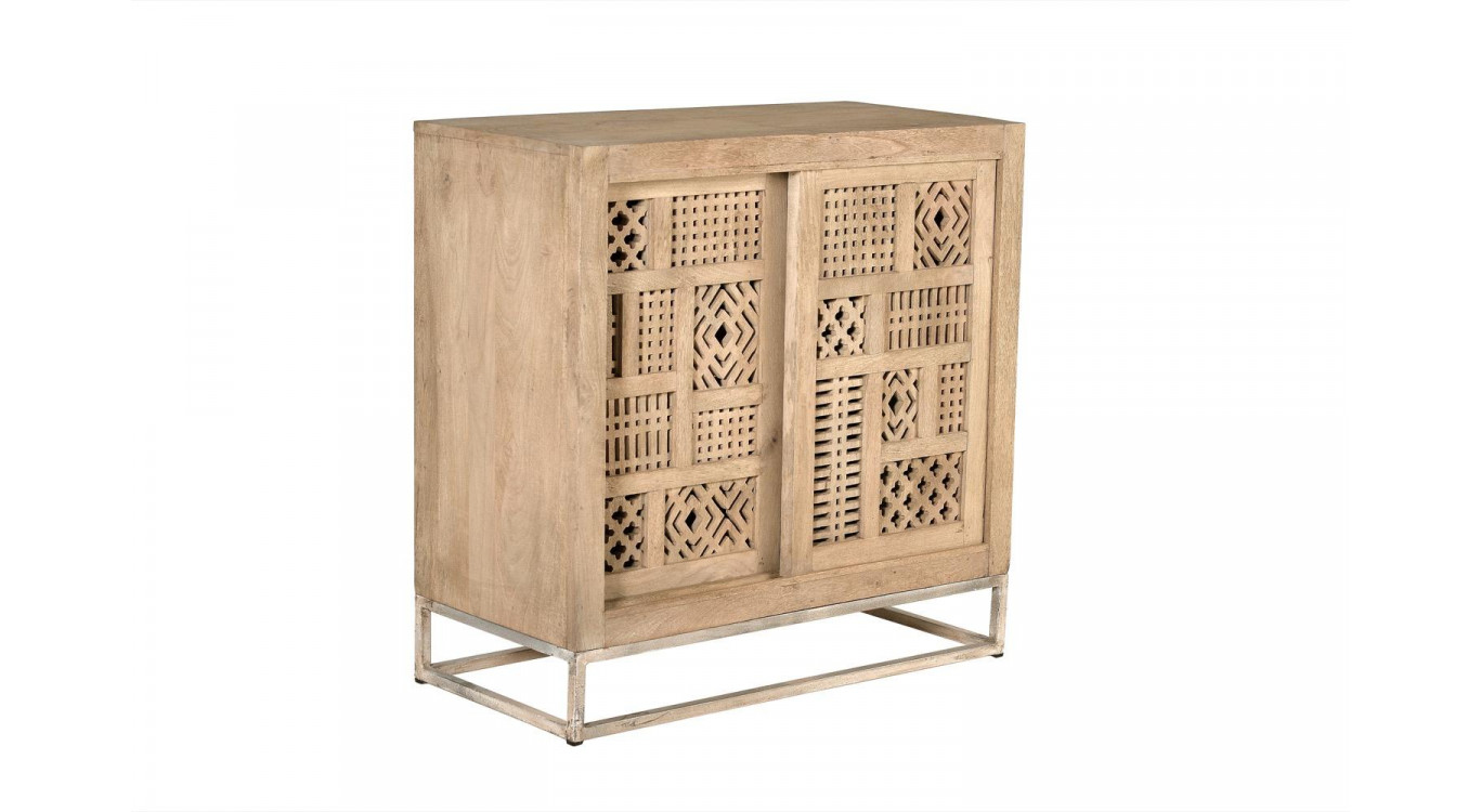 Buffet Bois, Fer Marron 90x40x90cm
