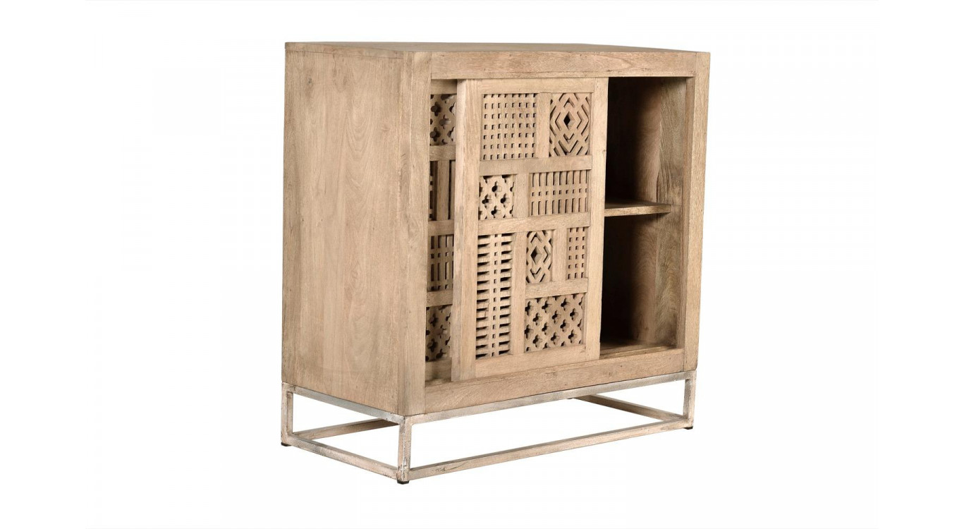 Buffet Bois, Fer Marron 90x40x90cm