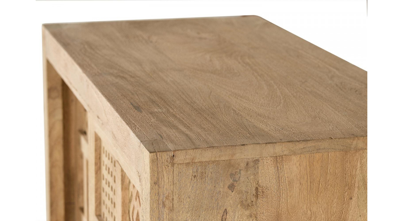 Buffet Bois, Fer Marron 90x40x90cm