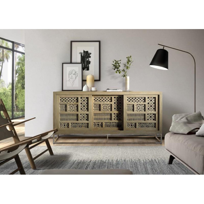 Bahut Bois, Fer Marron 190x40x95cm