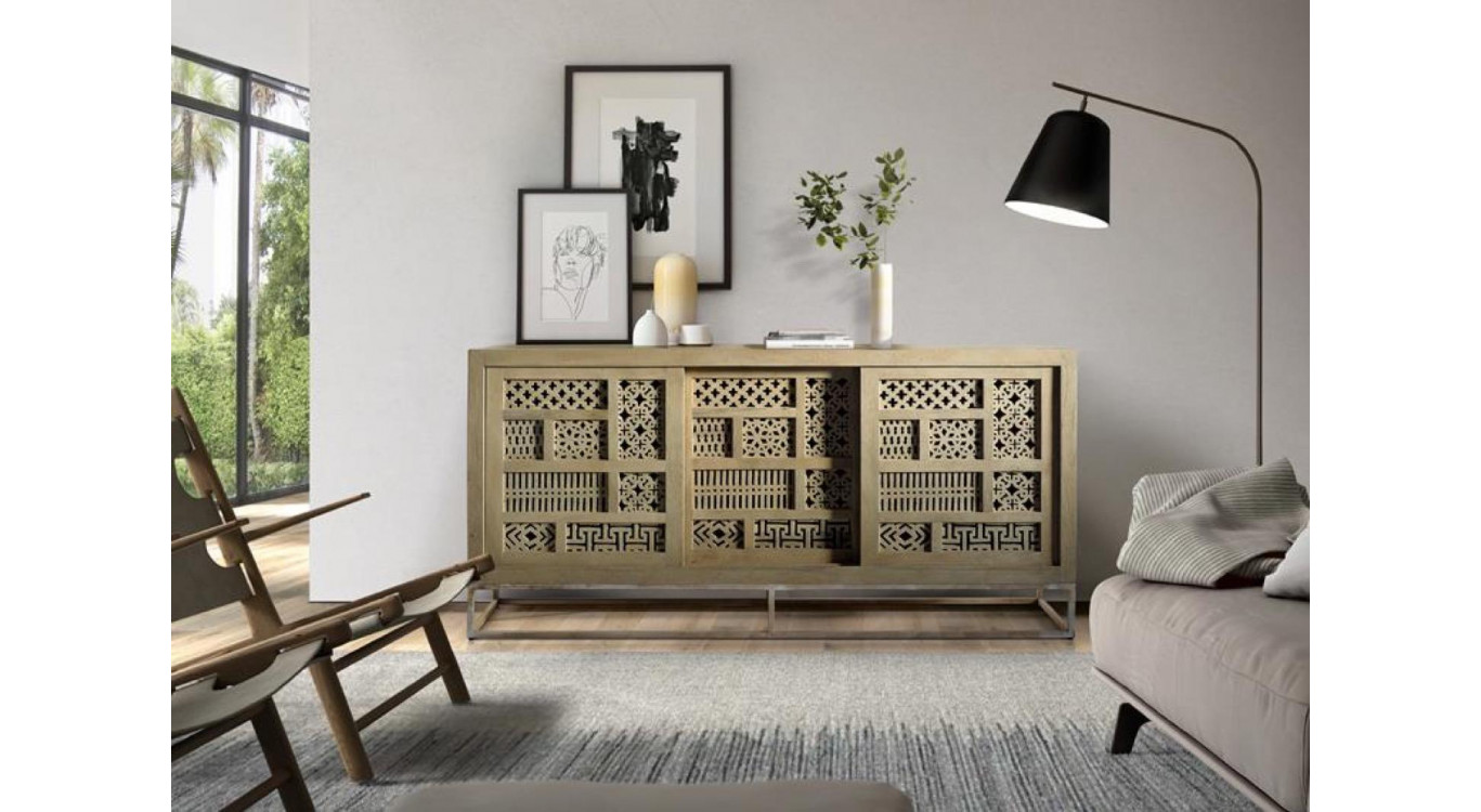 Truhe Holz, Eisen Braun 190x40x95cm