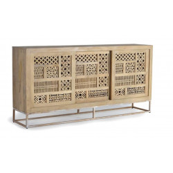 Truhe Holz, Eisen Braun 190x40x95cm