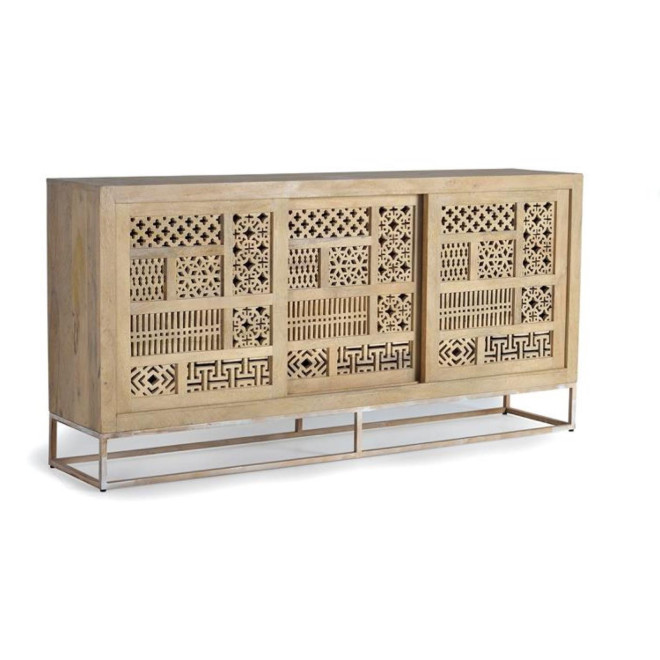 Truhe Holz, Eisen Braun 190x40x95cm