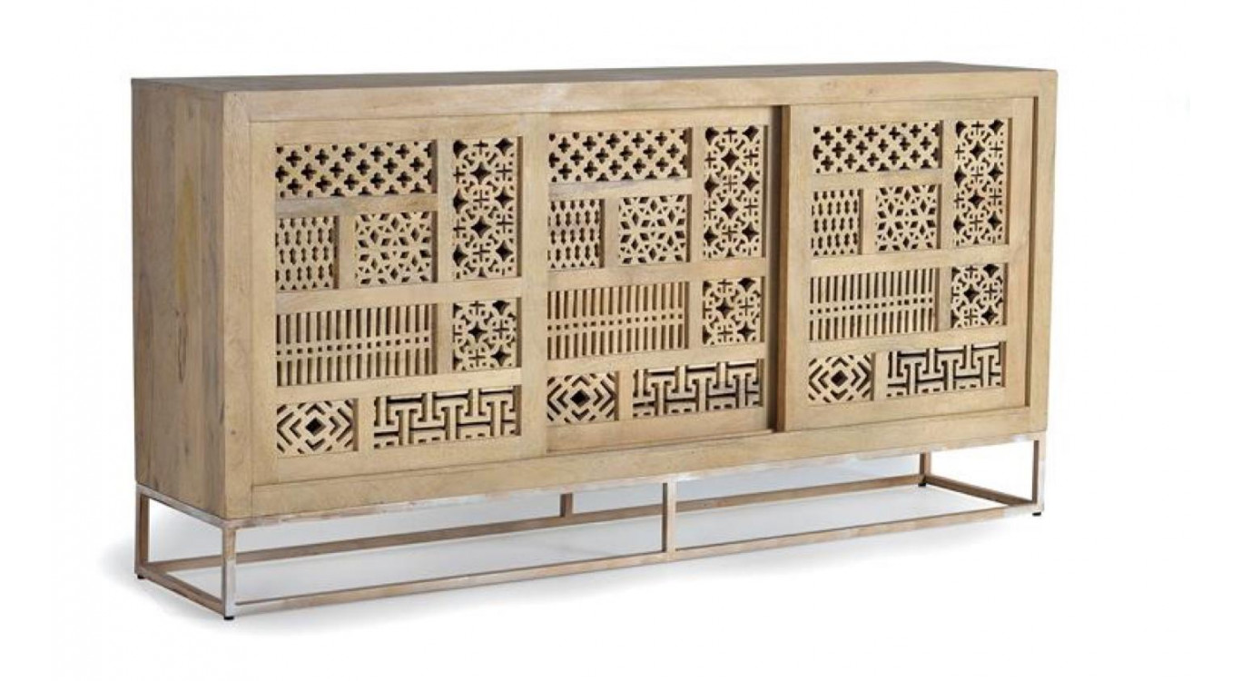 Bahut Bois, Fer Marron 190x40x95cm