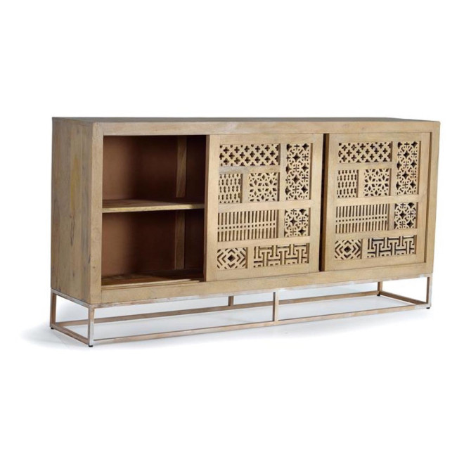 Truhe Holz, Eisen Braun 190x40x95cm