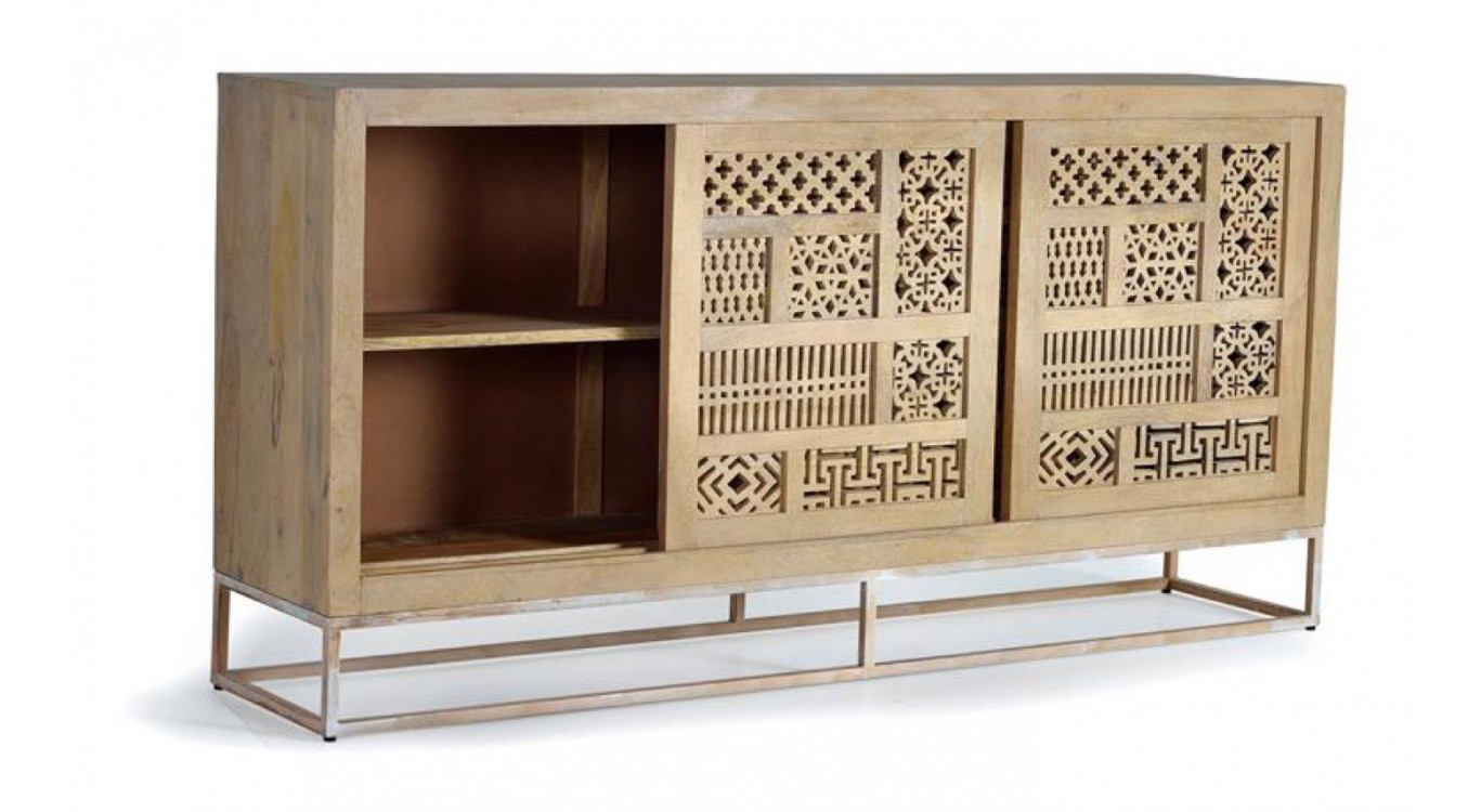 Bahut Bois, Fer Marron 190x40x95cm