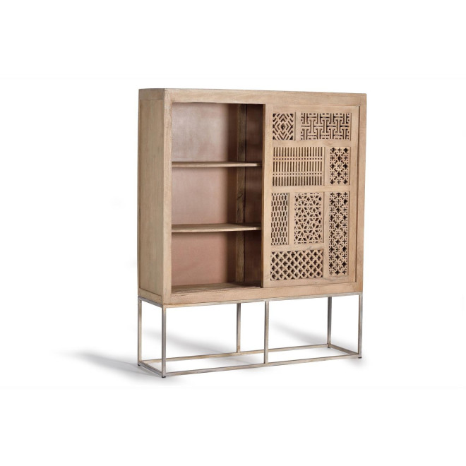 Armoire Bois, Fer Marron 140x40x170cm
