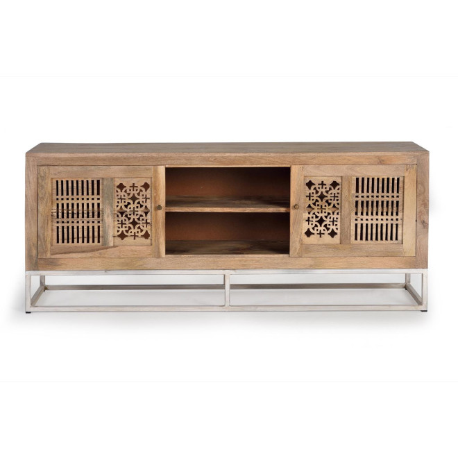 TV-Möbel Holz, Eisen Braun 65x40x160cm