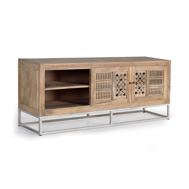 TV-Möbel Holz, Eisen Braun 65x40x160cm