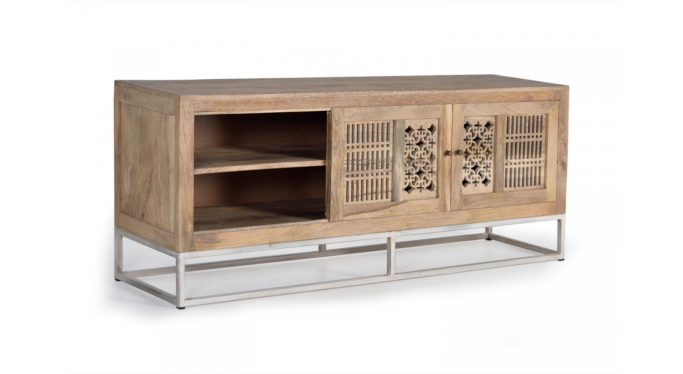TV-Möbel Holz, Eisen Braun 65x40x160cm
