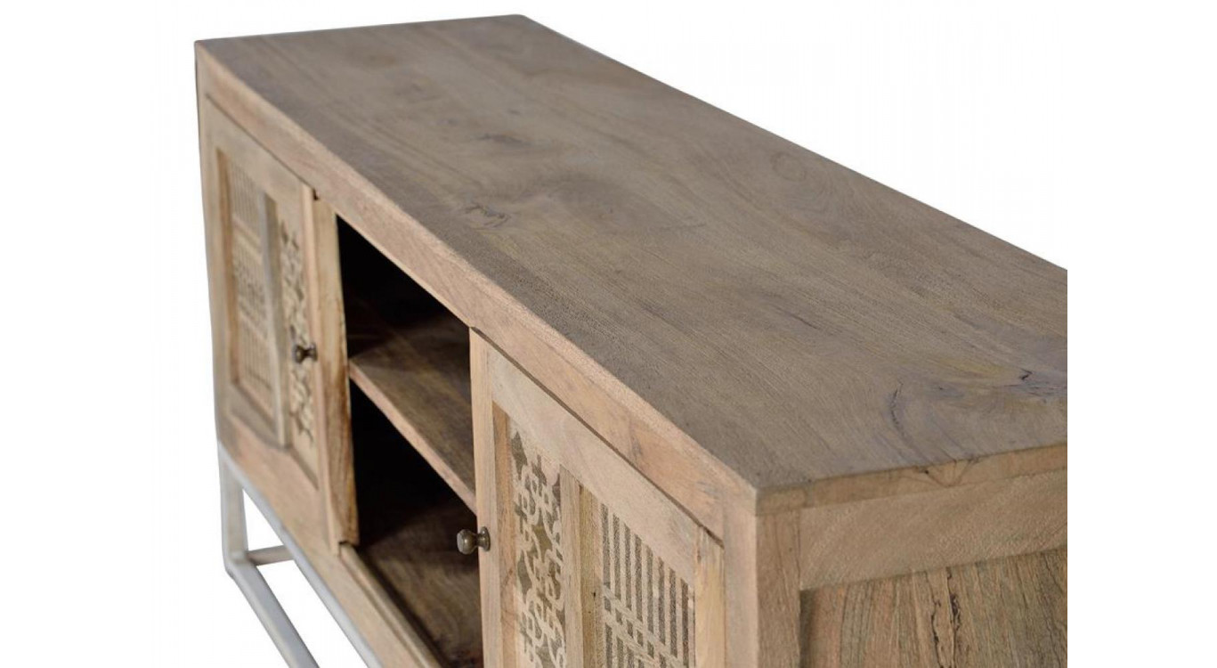 TV-Möbel Holz, Eisen Braun 65x40x160cm