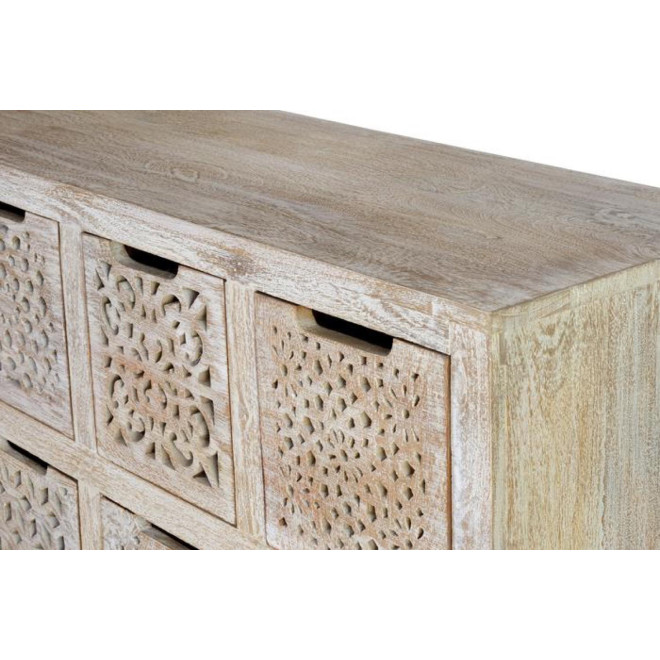 Kommode 9 Schubladen Holz, Eisen Braun 88x38x102cm